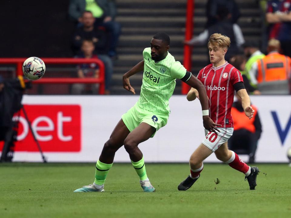 An image of Semi Ajayi playing against Bristol City