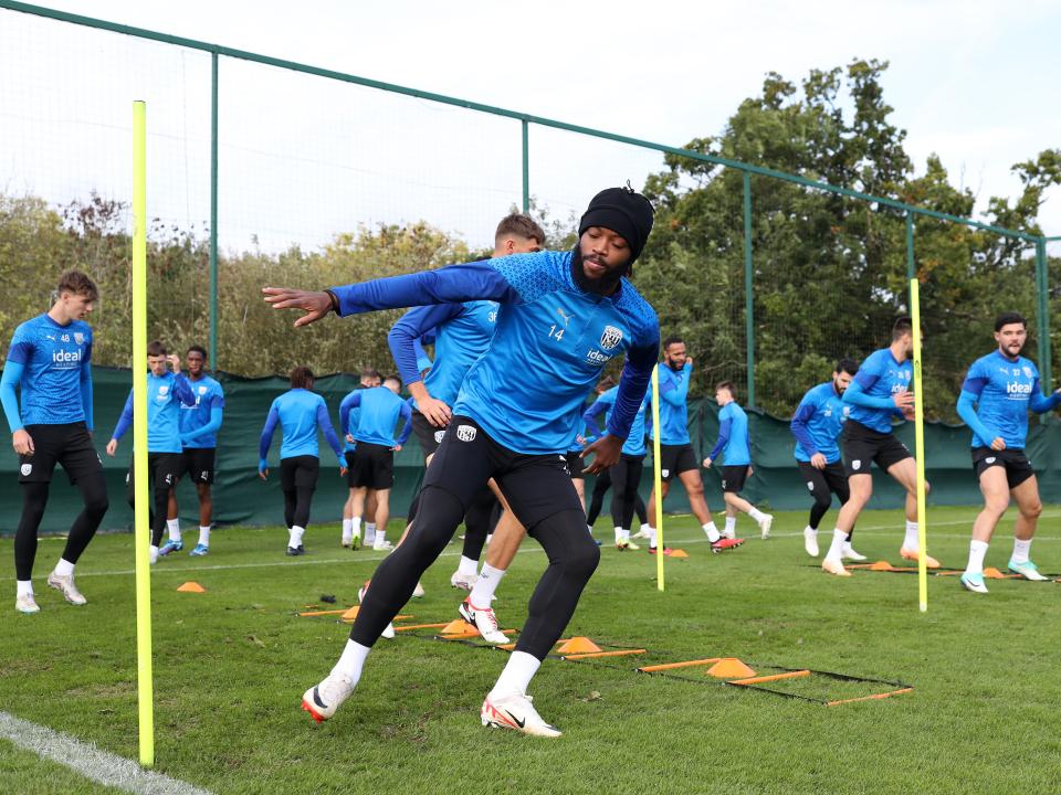 Albion players in training.
