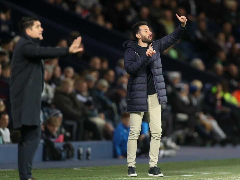 Carlos Corberán on the sideline during the Sheffield Wednesday game