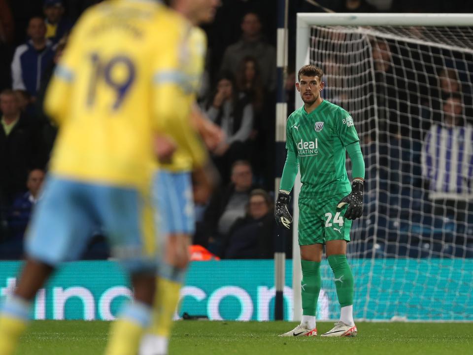 Alex Palmer watches on against Sheffield Wednesday
