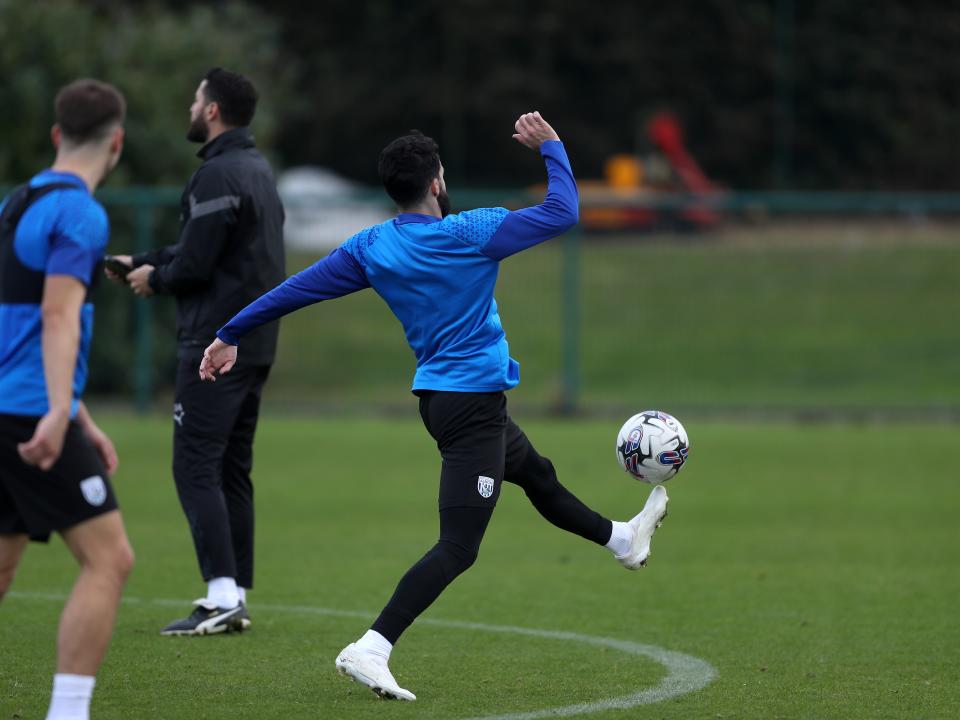 Albion players in training.