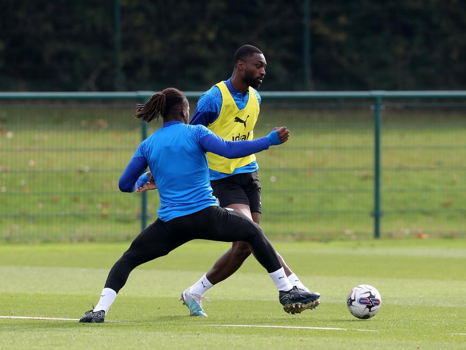 Albion players in training.