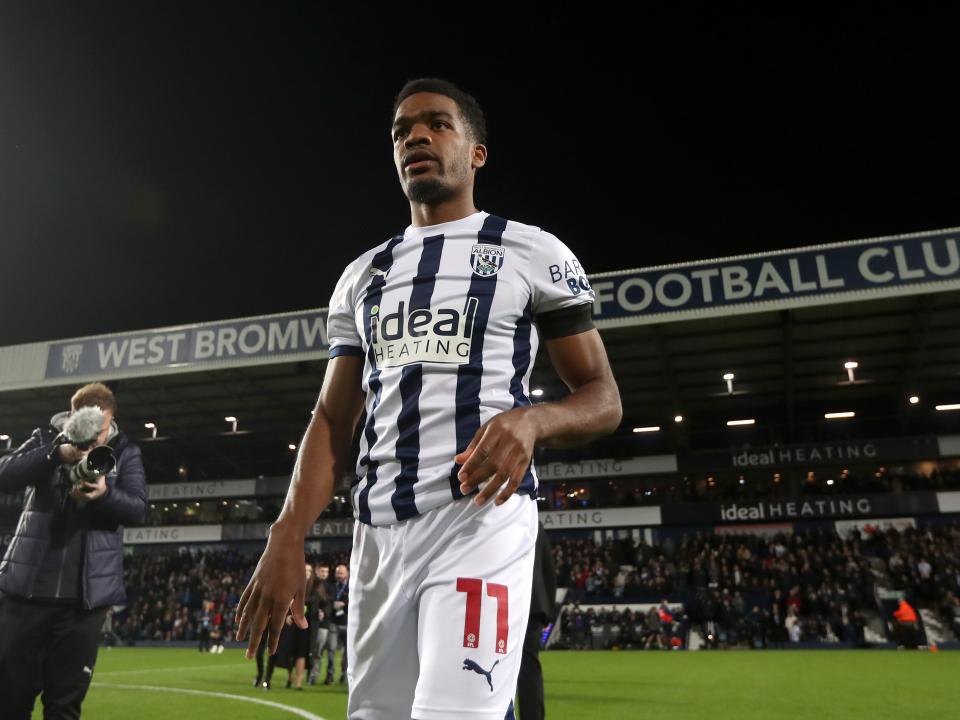 Grady Diangana on the pitch moments before kick-off