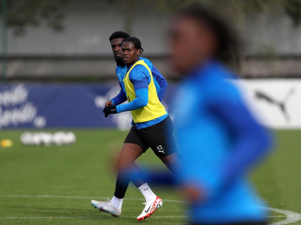 Albion players in training.