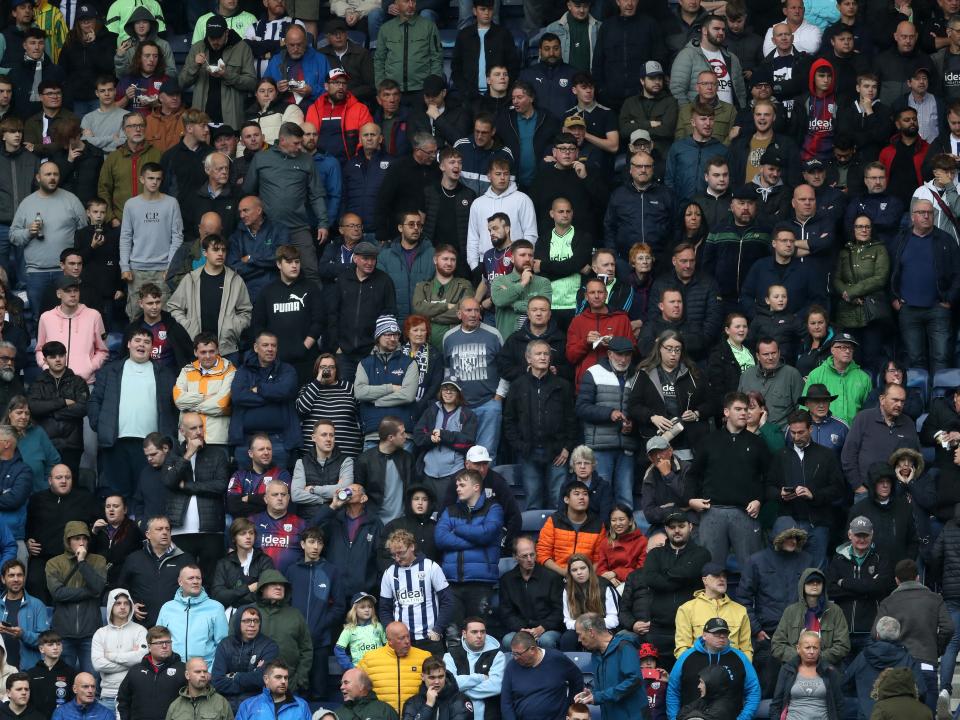 General view of Albion fans at Preston