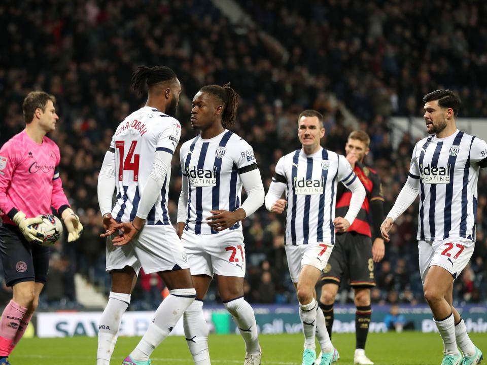 Brandon Thomas-Asante celebrates with Nathaniel Chalobah after scoring a penalty against QPR