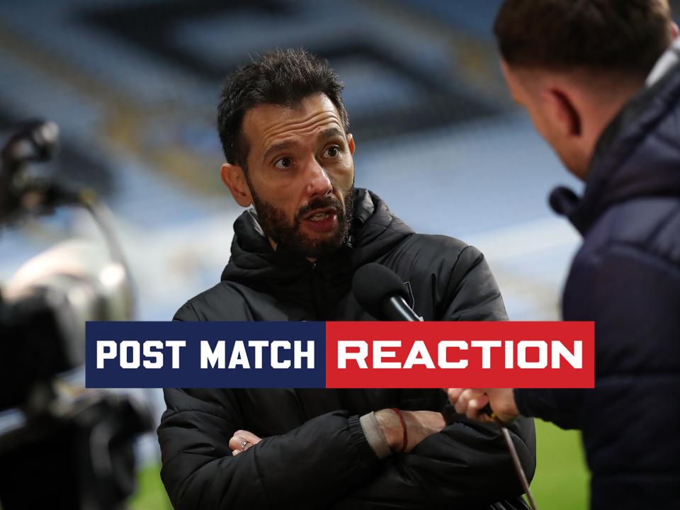 Carlos Corberán is interviewed after Albion's win against Coventry