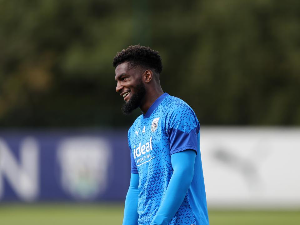 Cedric Kipre smiling in training 