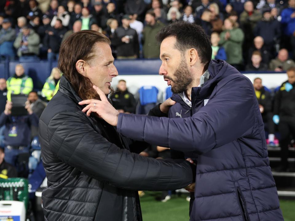 Gareth Ainsworth and Carlos Corberan speak before kick-off