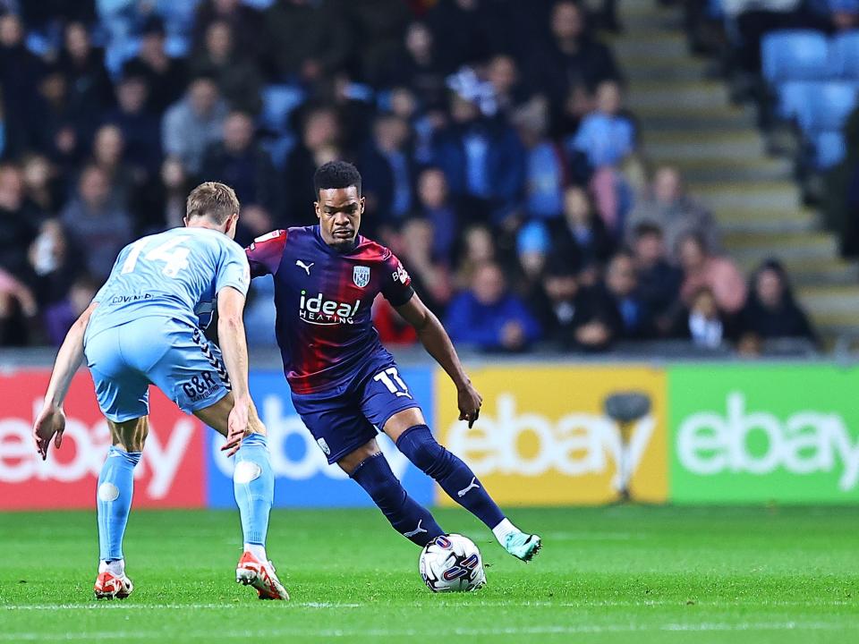 Grady Diangana running with the ball against Coventry