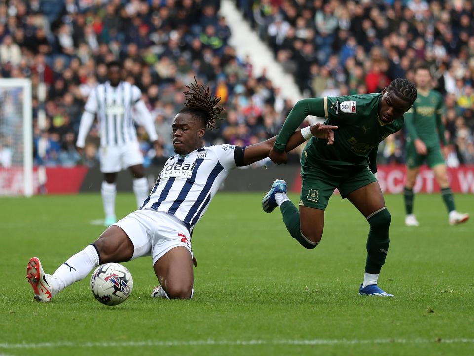 An image of Brandon Thomas-Asante against Plymouth