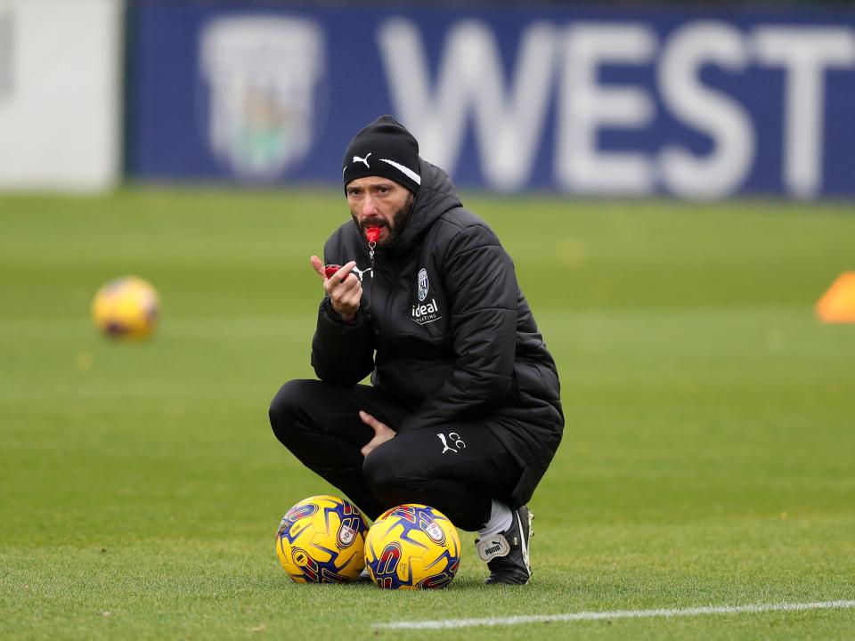 Albion players in training.