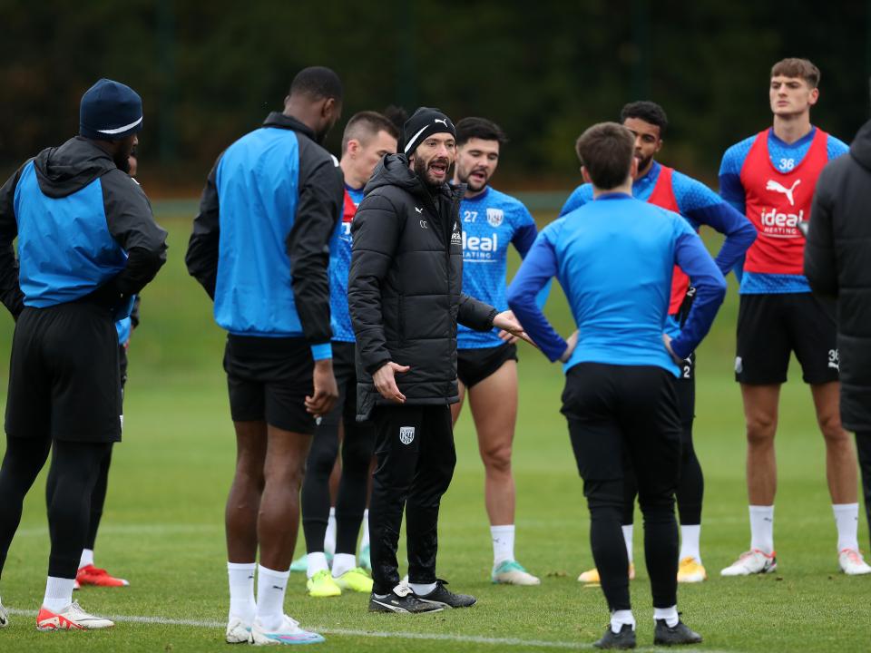 Albion players in training.