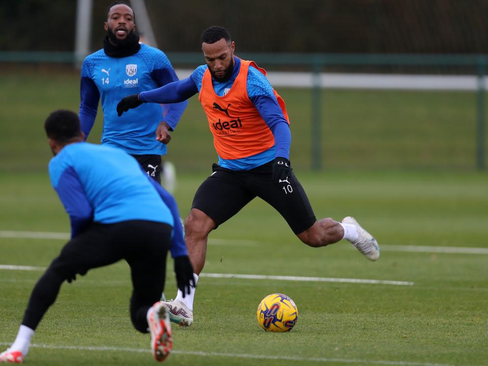Matty Phillips on the ball in training 