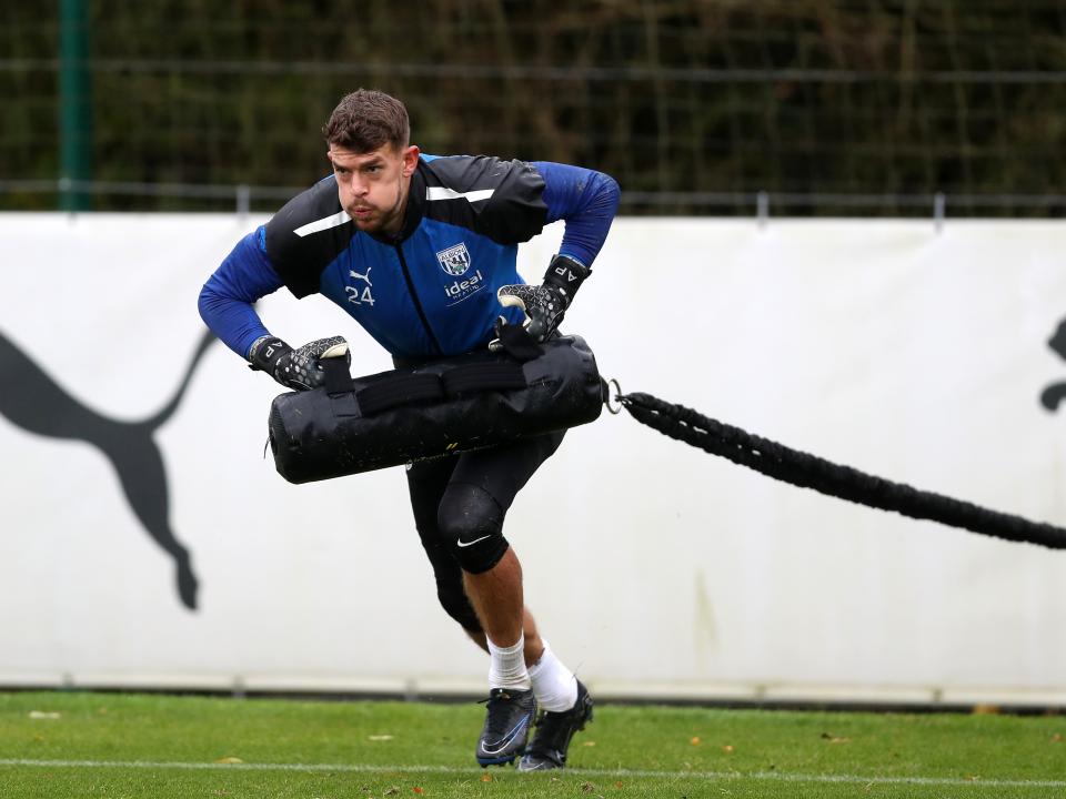 Albion players in training.