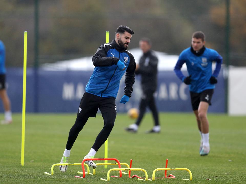 Albion players in training.