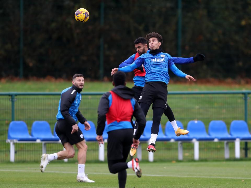 Albion players in training.