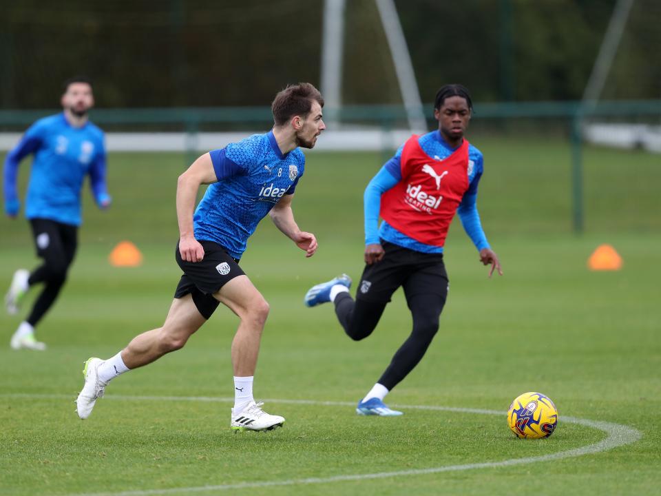 Albion players in training.