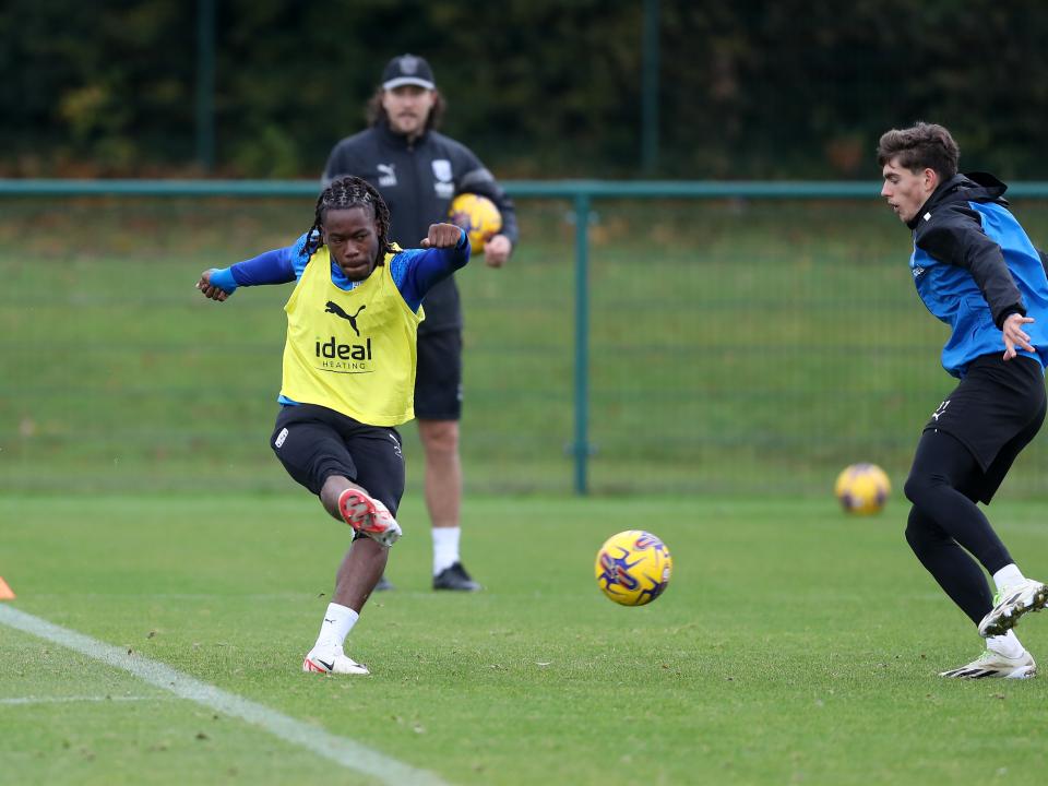 Albion players in training.