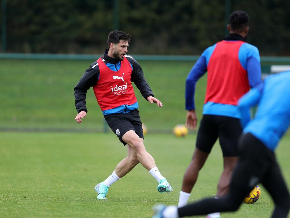 Albion players in training.