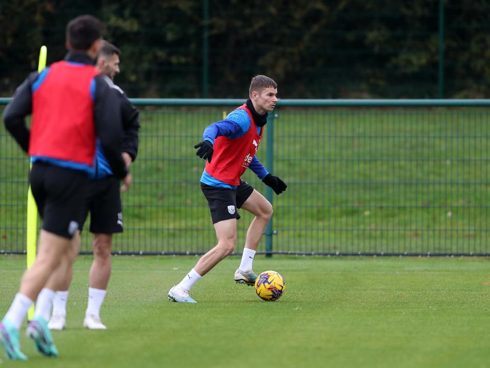 Albion players in training.