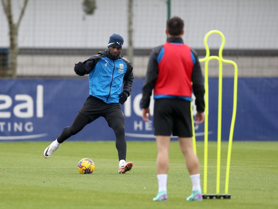 Albion players in training.