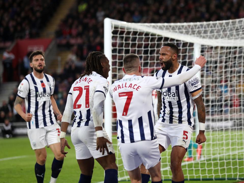 Kyle Bartley celebrates scoring at Southampton with his team-mates