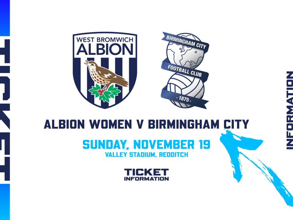 WBA Women and Birmingham City badges on the Women's ticket graphic