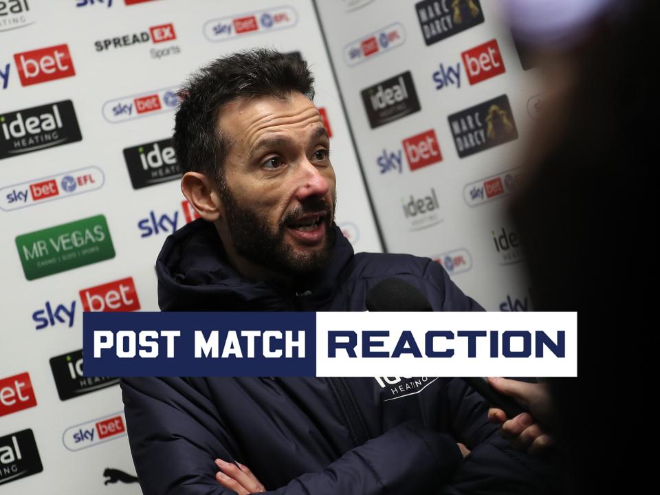 Carlos Corberán is interviewed by WBA TV after Albion's win over Ipswich