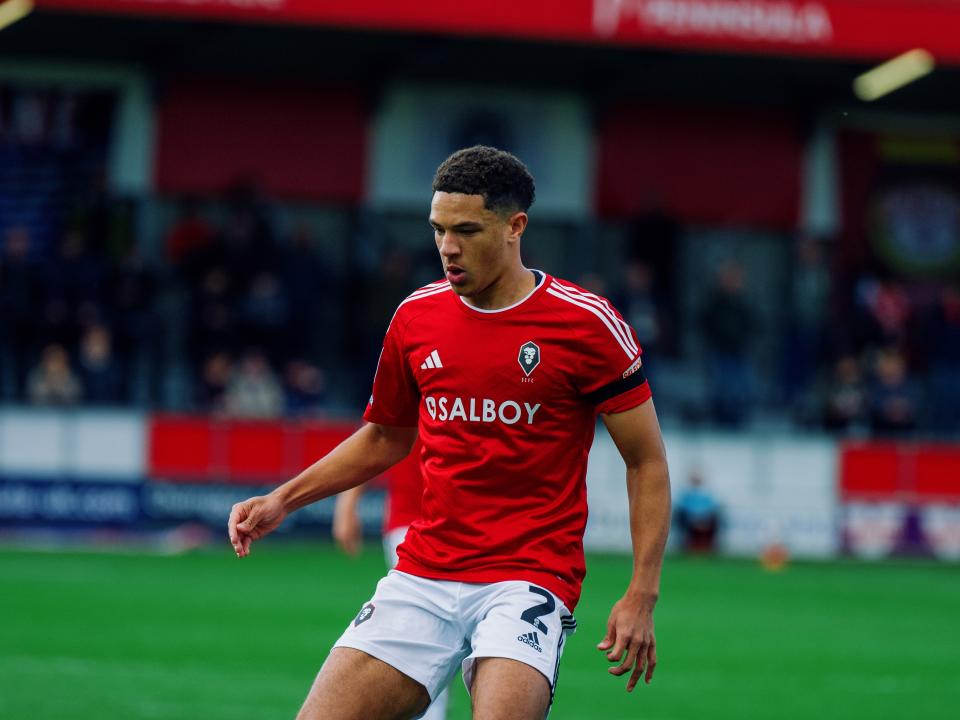 Ethan Ingram in action for Salford City