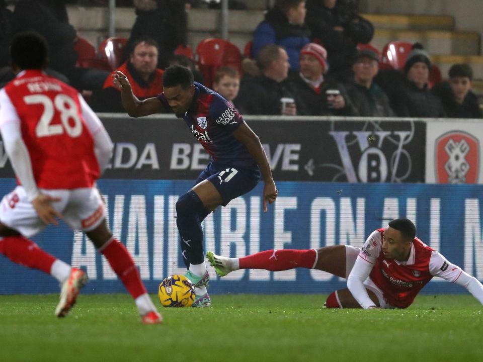 Grady Diangana on the ball at Rotherham