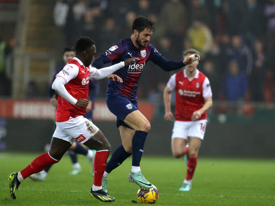 Okay Yokuslu on the ball at Rotherham United