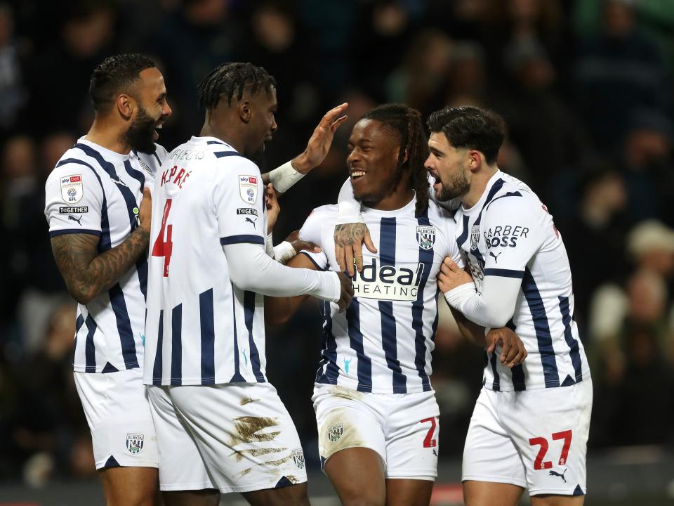 Brandon Thomas-Asante celebrates scoring against Norwich with team-mates