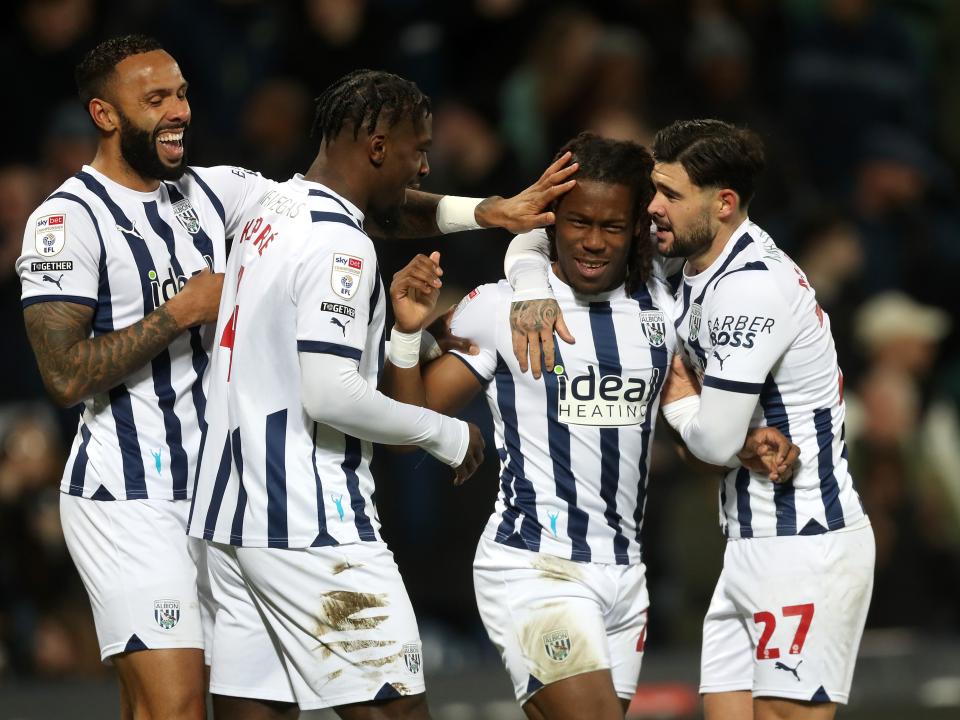 Brandon Thomas-Asante celebrates scoring against Norwich with team-mates