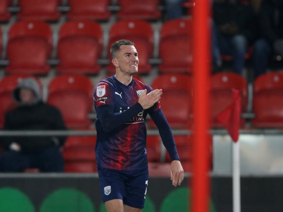 Jed Wallace celebrates scoring at Rotherham
