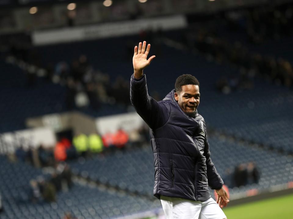 Grady Diangana waves to supporters at full-time against Leeds