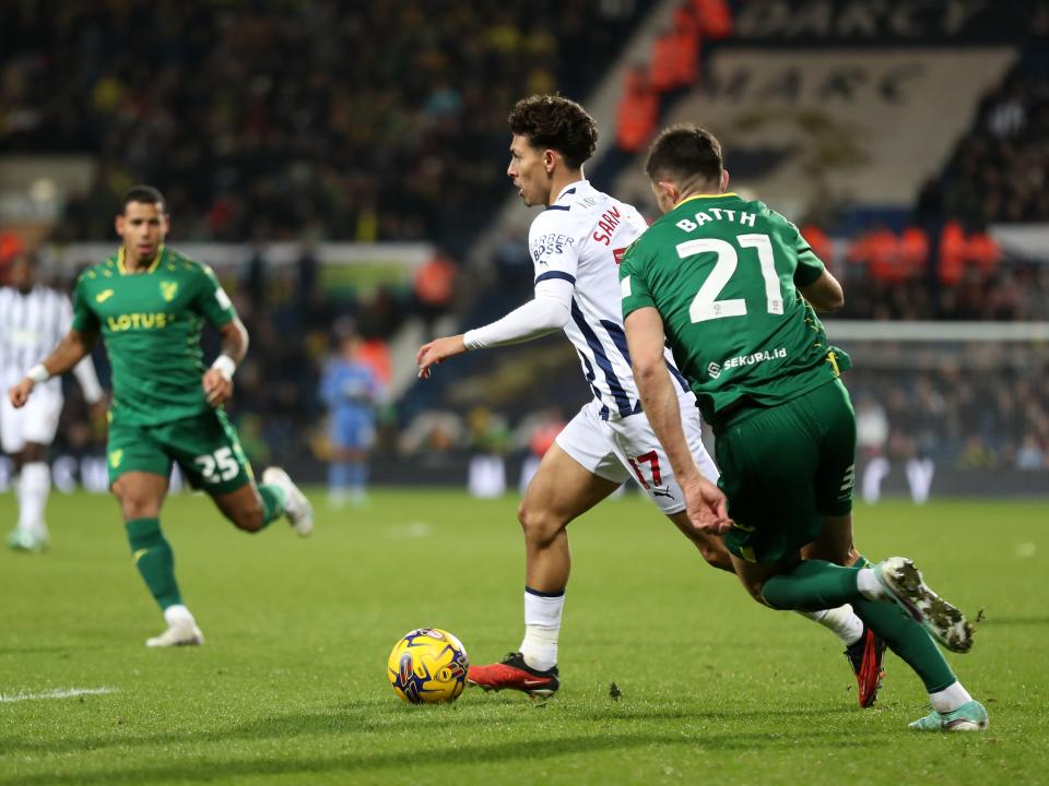 Jeremy Sarmiento on the ball against Norwich