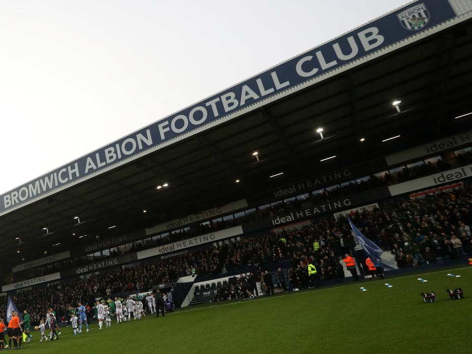 Albion and Norwich players come out of the tunnel before the game