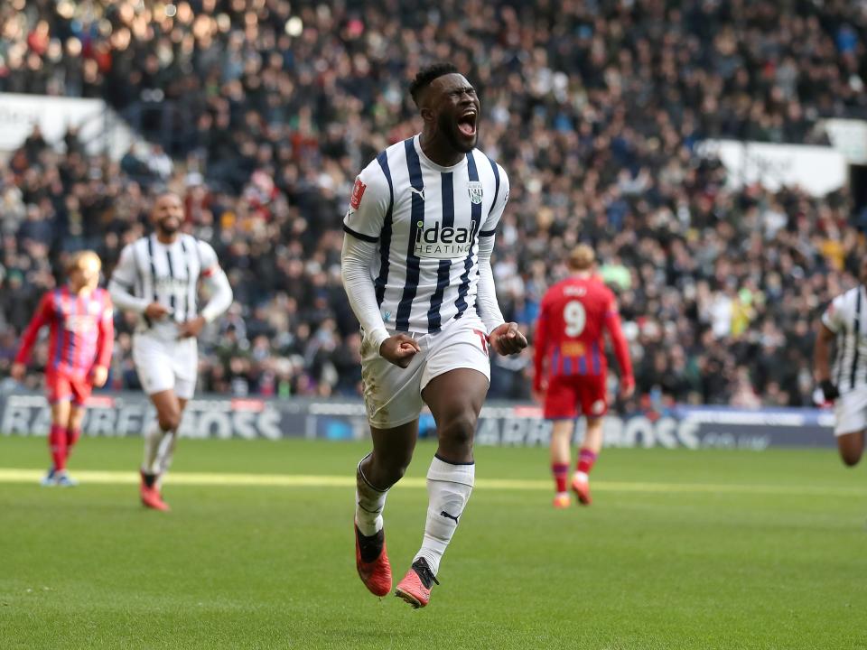 Daryl Dike celebrates scoring against Aldershot