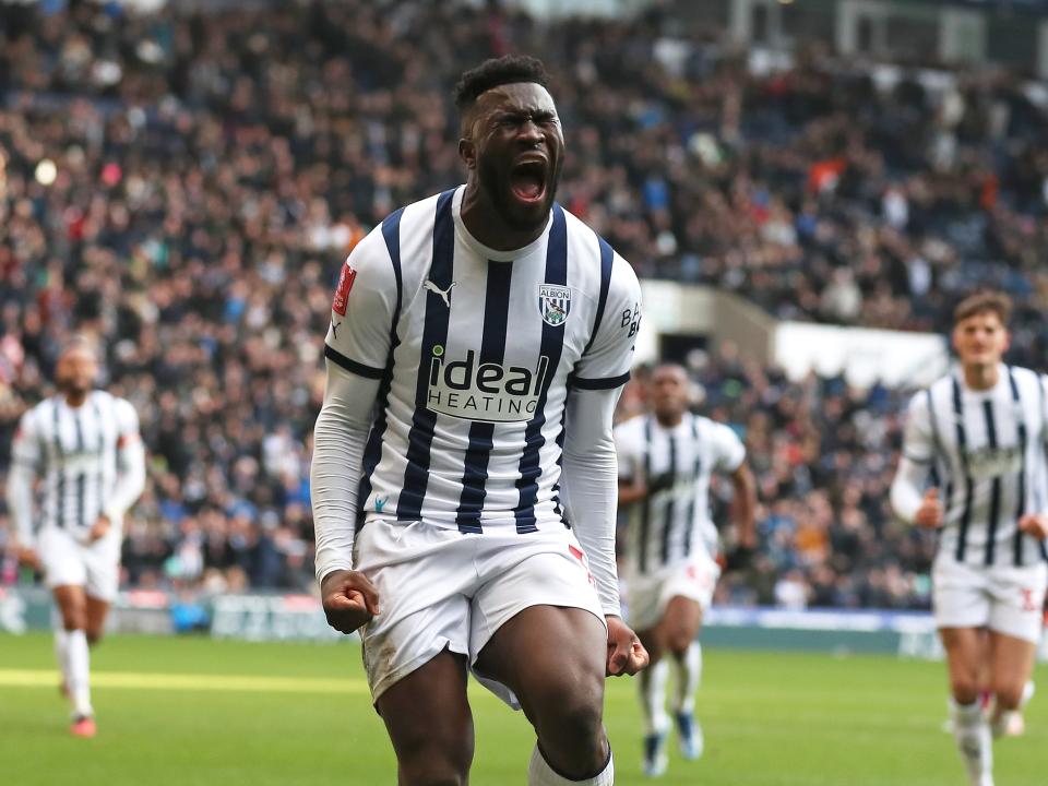 Daryl Dike celebrates scoring against Aldershot