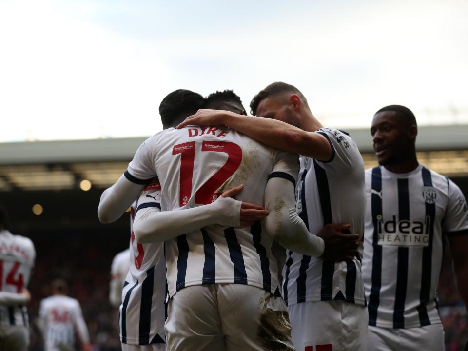 Daryl Dike celebrates scoring against Aldershot