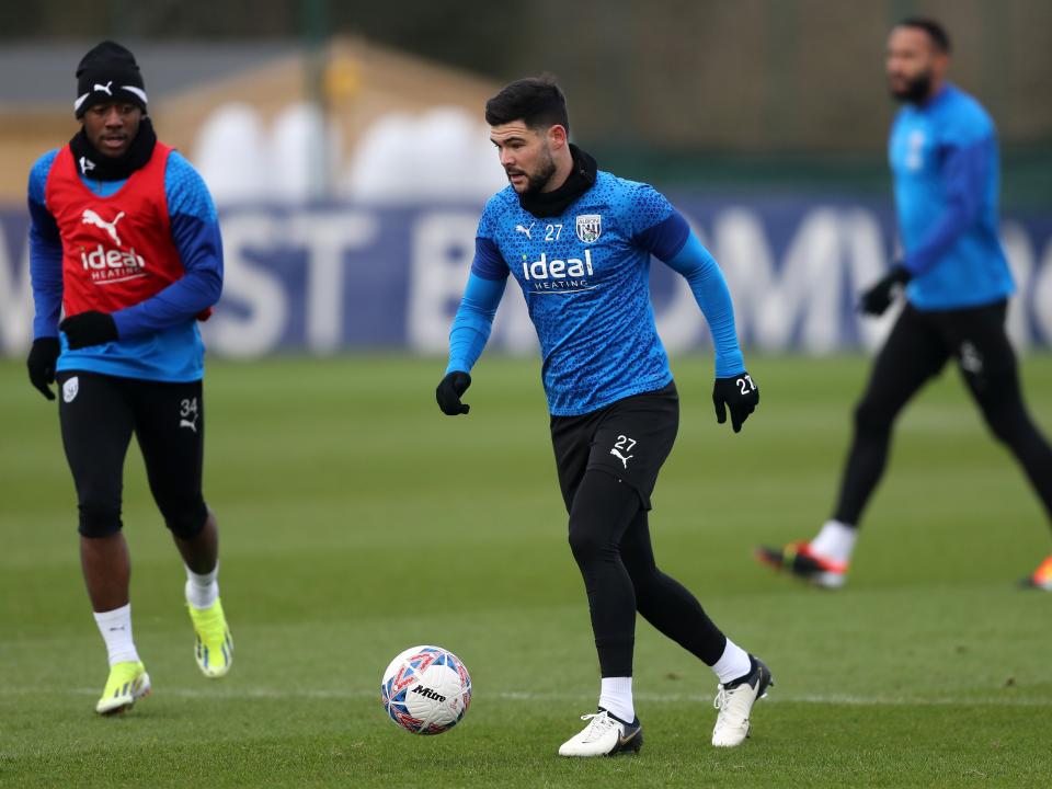 Alex Mowatt on the ball in training