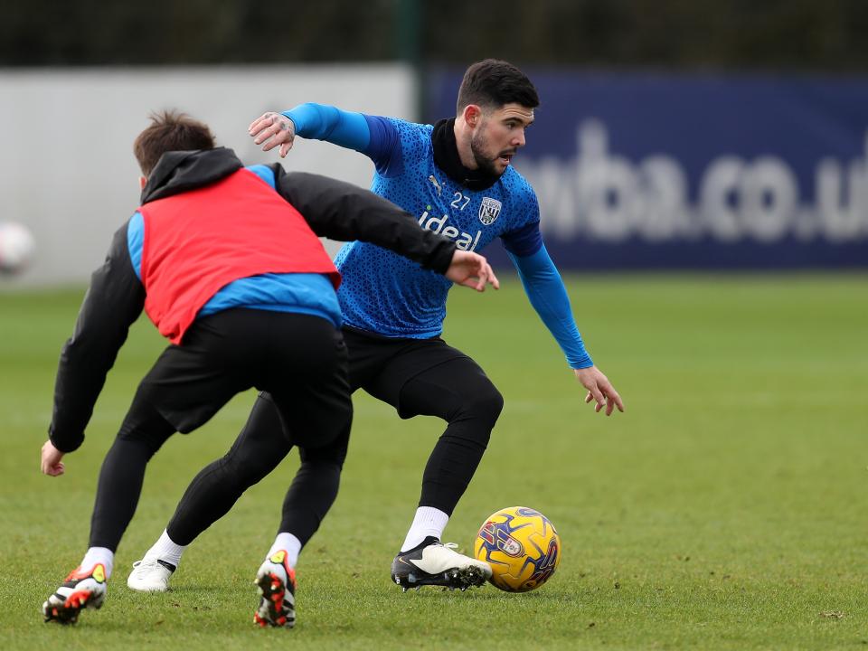 Alex Mowatt on the ball in training