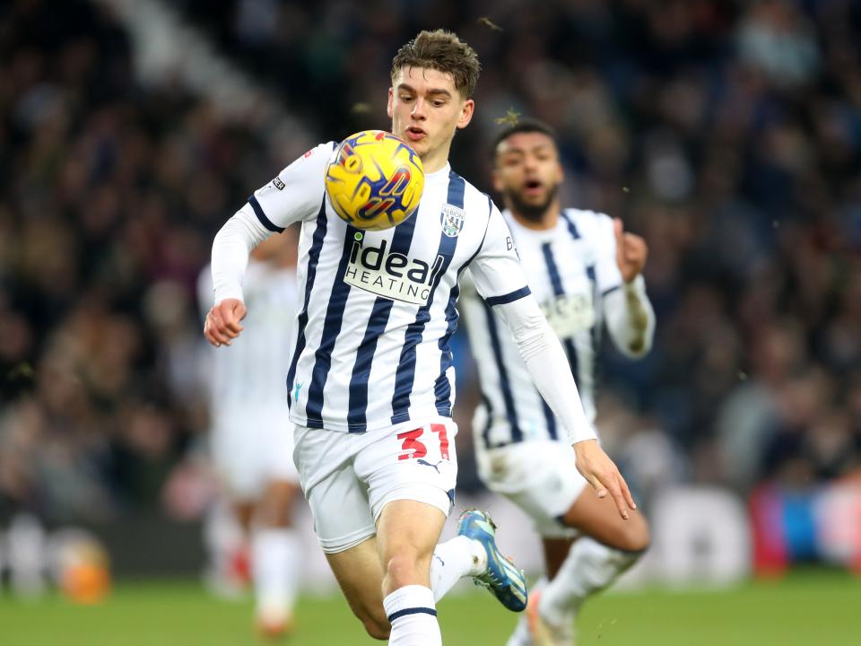 Tom Fellows on the ball against Blackburn