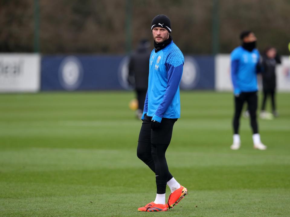 Albion players in training ahead of the clash with Blackburn Rovers.