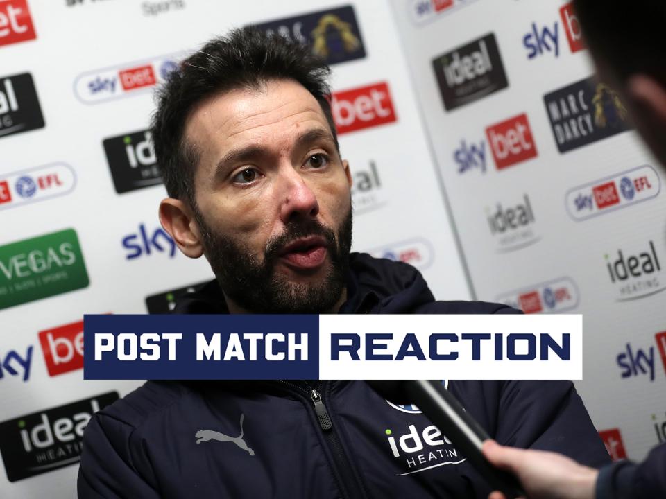 Carlos Corberán is interviewed after Albion's win against Aldershot