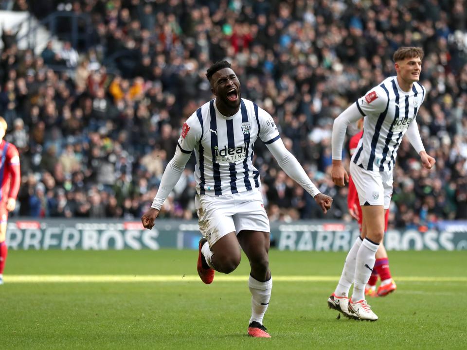 Daryl Dike celebrates scoring against Aldershot