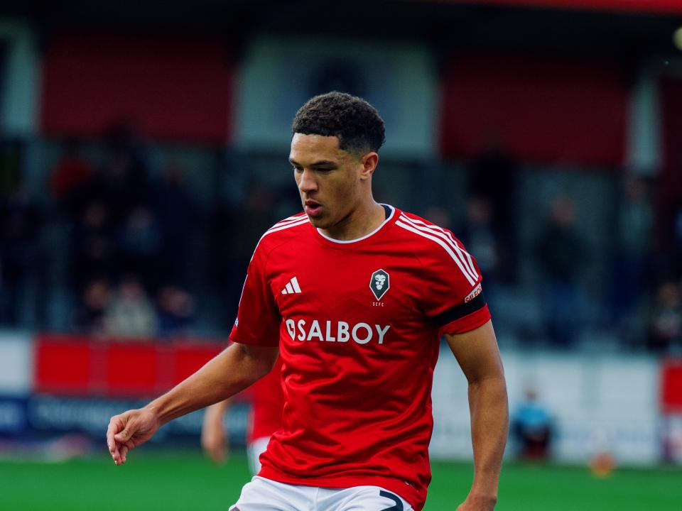 Ethan Ingram on the ball for Salford City
