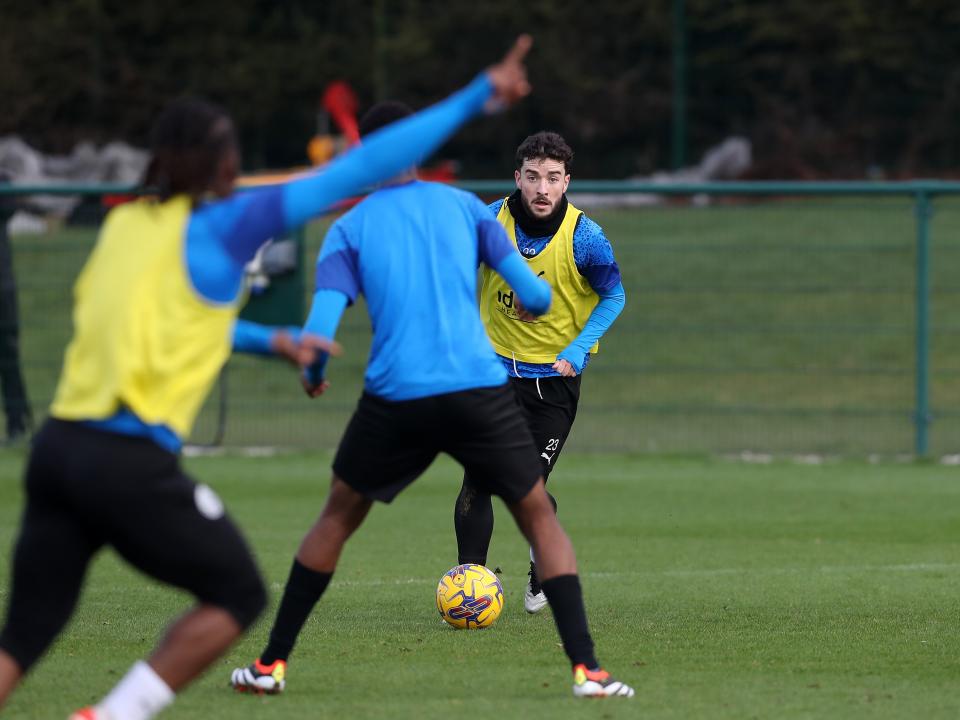 Mikey Johnston on the ball in training