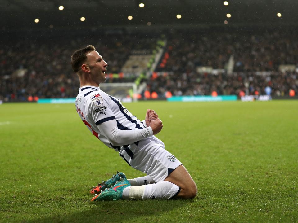 Andi Weimann celebrates scoring against Blues